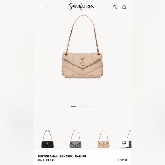 Saint Laurent Loulou puffer small in dark beige NWT - Picture 8 of 16